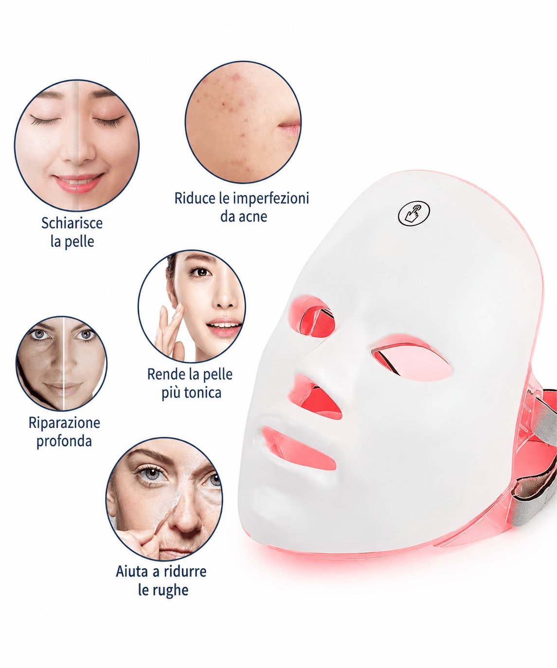MASCHERA LED VISO E COLLO - Fiocchetto
