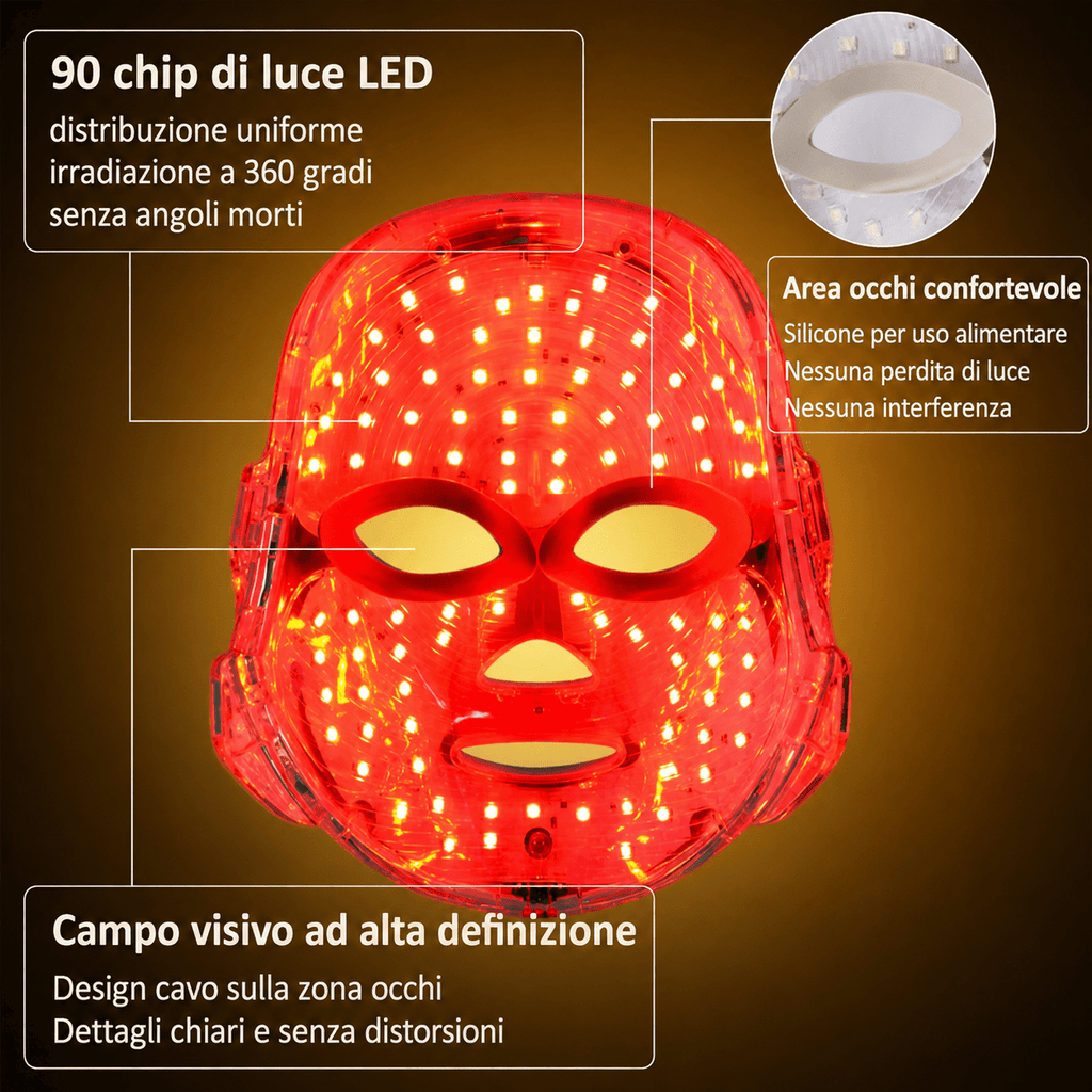 MASCHERA LED VISO E COLLO - Fiocchetto