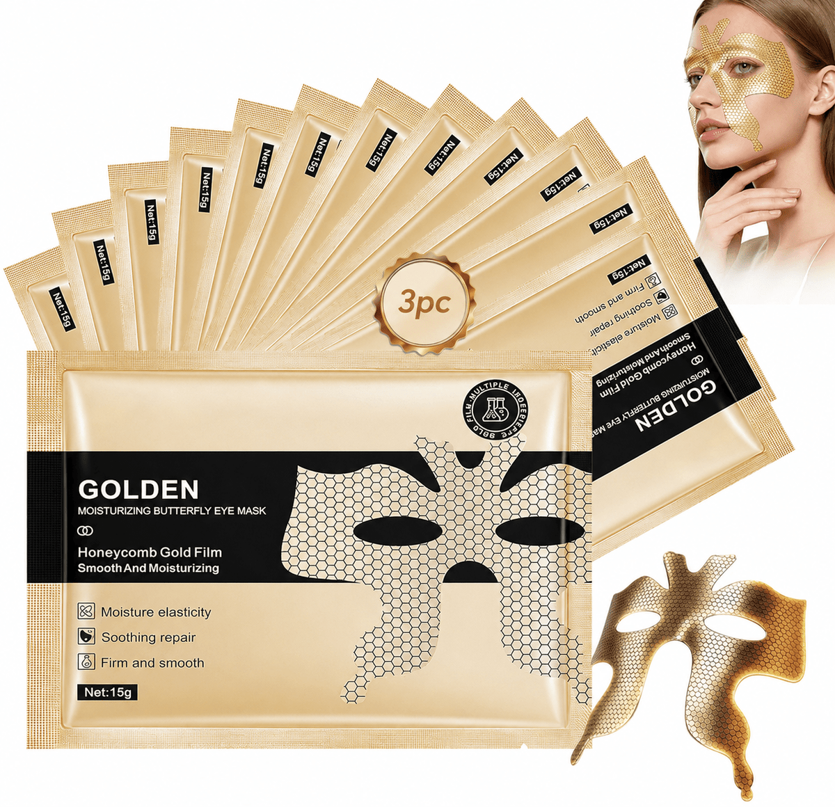 Maschera Collagene Viso 24k (3pc) - Fiocchetto
