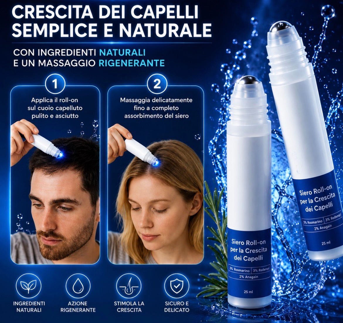 SIERO ROLL-ON CRESCITA CAPELLI (25ML) - Fiocchetto