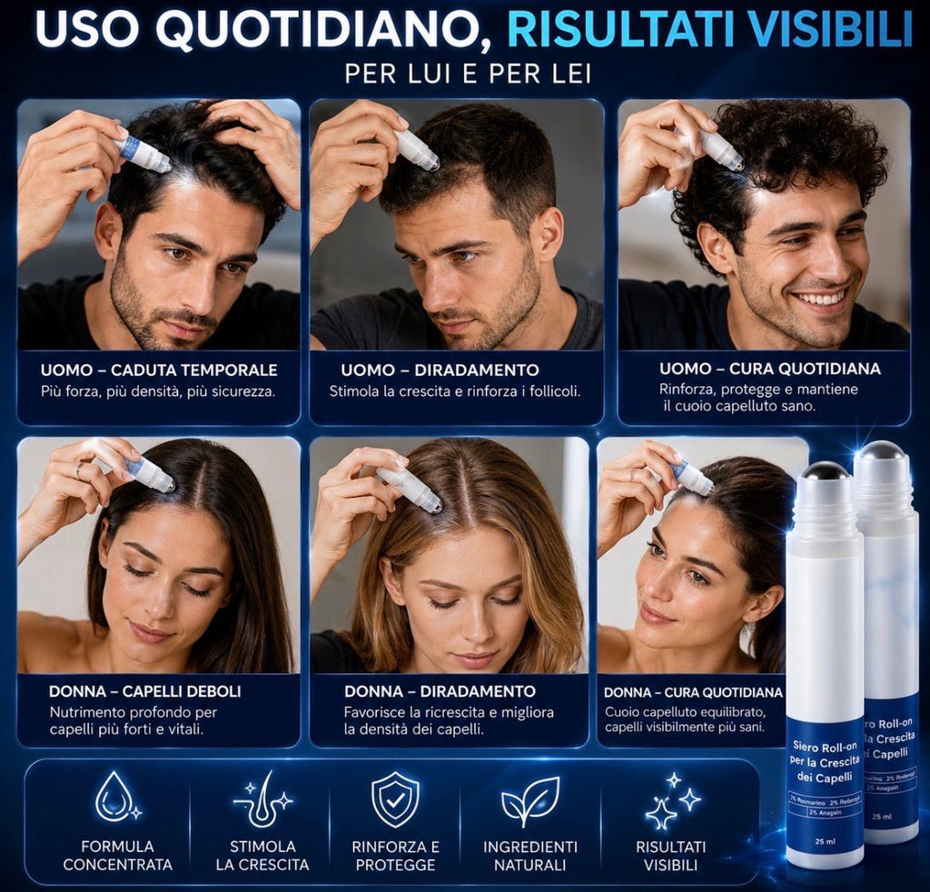 SIERO ROLL-ON CRESCITA CAPELLI (25ML) - Fiocchetto